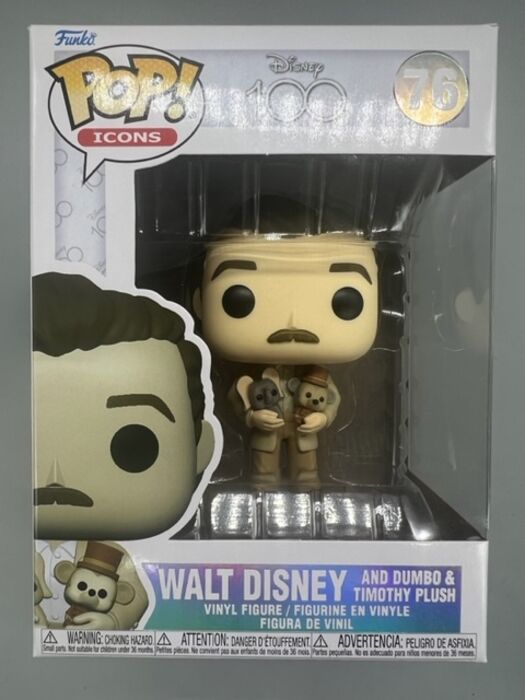 76 Walt Disney (with Dumbo and Timothy) Icons Disney 100 Funko POP