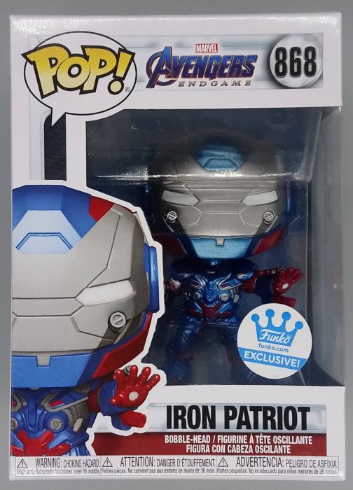 868 Iron Patriot - Metallic - Marvel Avengers Endgame Funko POP Funko