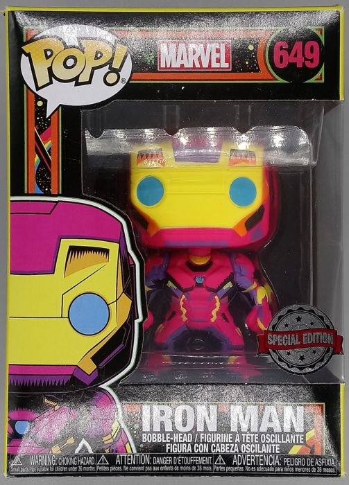649 Iron Man (Blacklight) - Marvel Special Edition Box Damaged Funko POP Funko