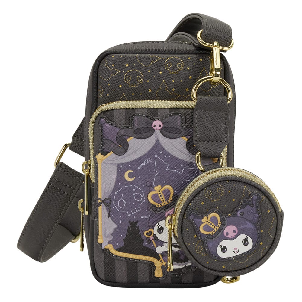 Sanrio by Loungefly Crossbody with Coin Bag 20th Anniversary Kuromi Cell Phone - [New]