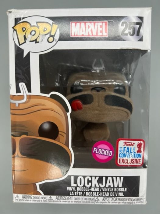 257 Lockjaw - Flocked - Marvel - 2017 Con - Box Damaged Funko POP