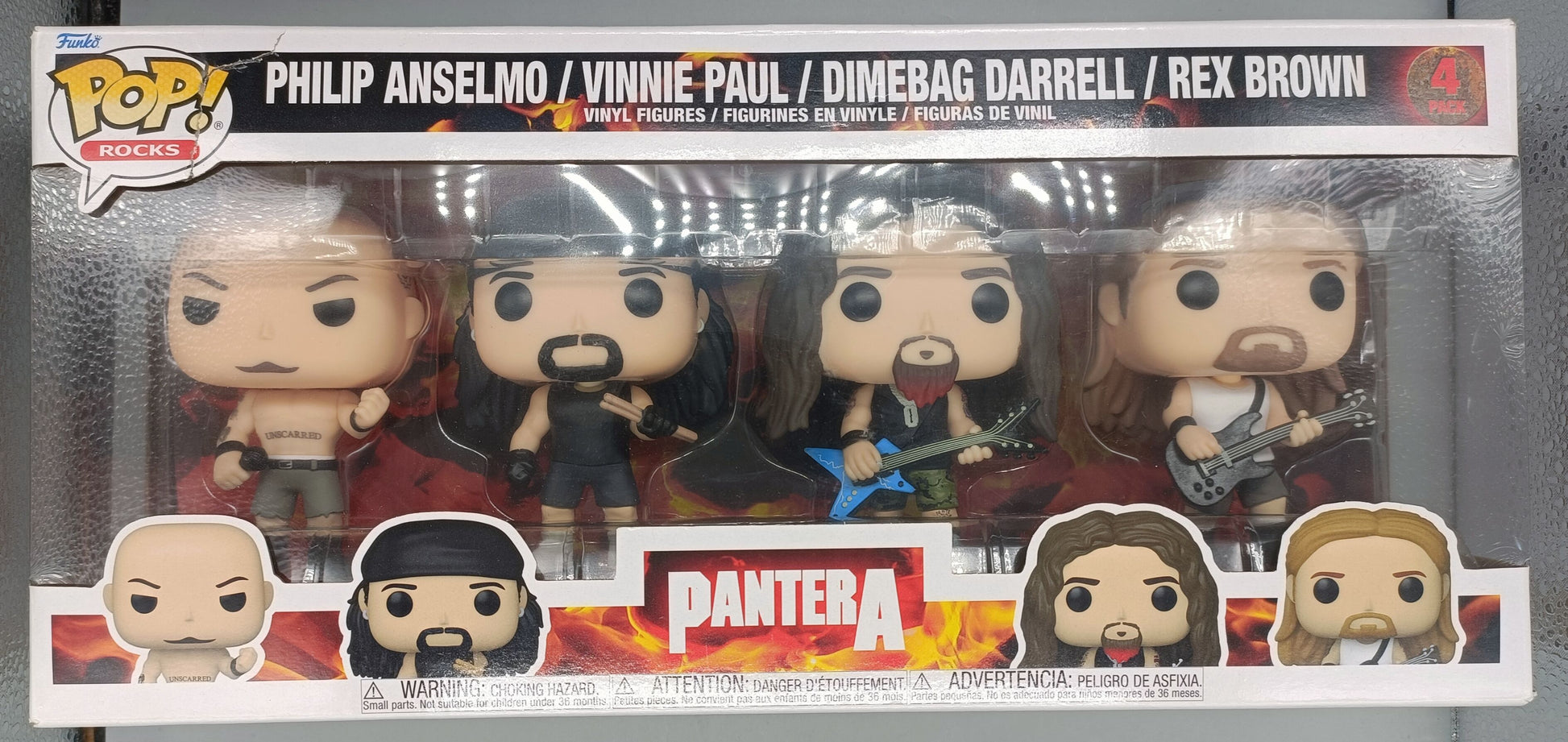 [4 Pack] Pantera (Dimebag Darrel, Vinnie Paul, Philip Anselmo, Rex Brown) Funko POP Box Damaged