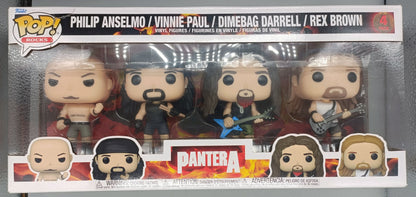 [4 Pack] Pantera (Dimebag Darrel, Vinnie Paul, Philip Anselmo, Rex Brown) Funko POP Box Damaged