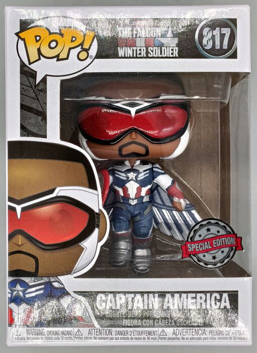 817 Captain America (Flying) Marvel Falcon & Winter Soldier Box Damaged Funko POP