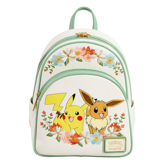 Pokemon by Loungefly Mini Backpack Pikachu & Eevee Floral NEW - FanofThings.co.uk