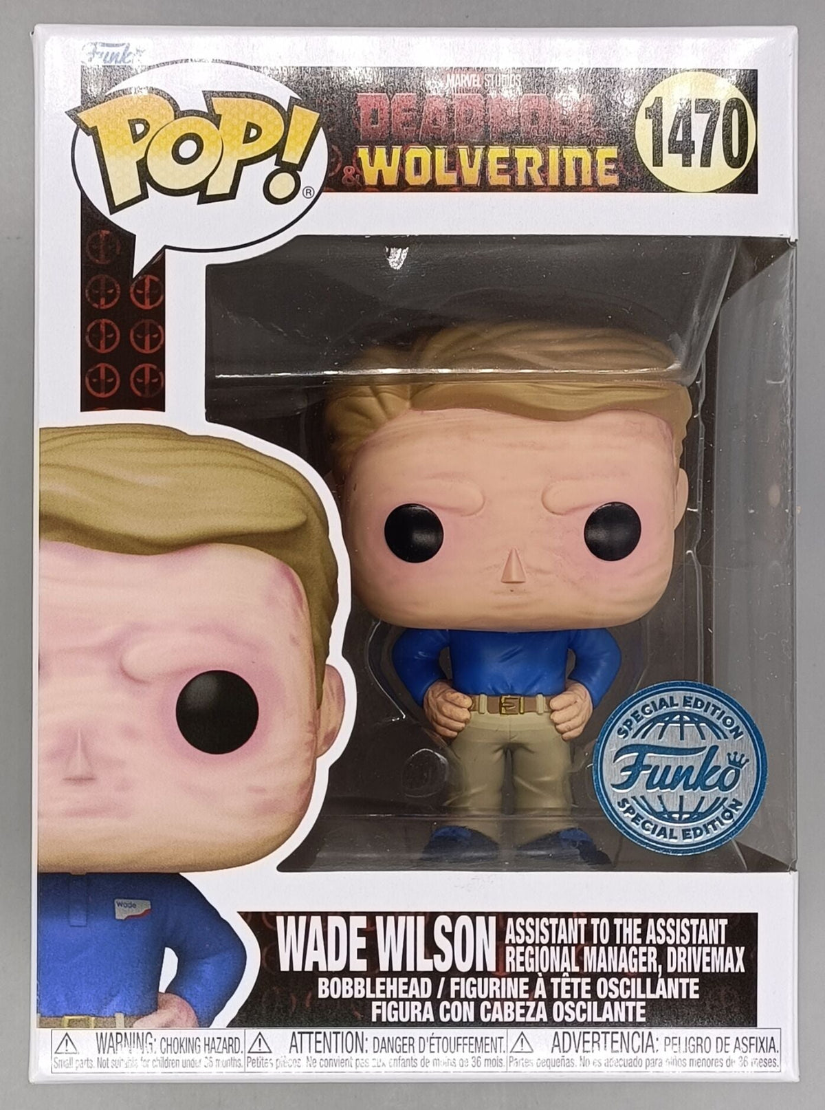 1470 Wade Wilson (Assistant to the Assistant Regional Manager, DriveMax) - Marvel Deadpool & Wolverine Funko POP - Brand New Funko