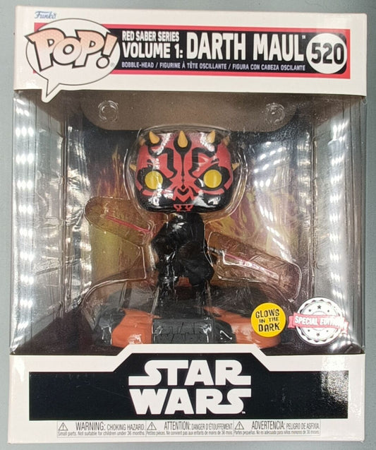 520 Red Saber Series Darth Maul Deluxe Glow Star War Funko POP (Box Damage)