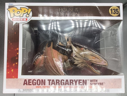 135 Aegon Targaryen w/ Sunfyre - Rides House of the Dragon - Funko POP - Box Damaged Funko