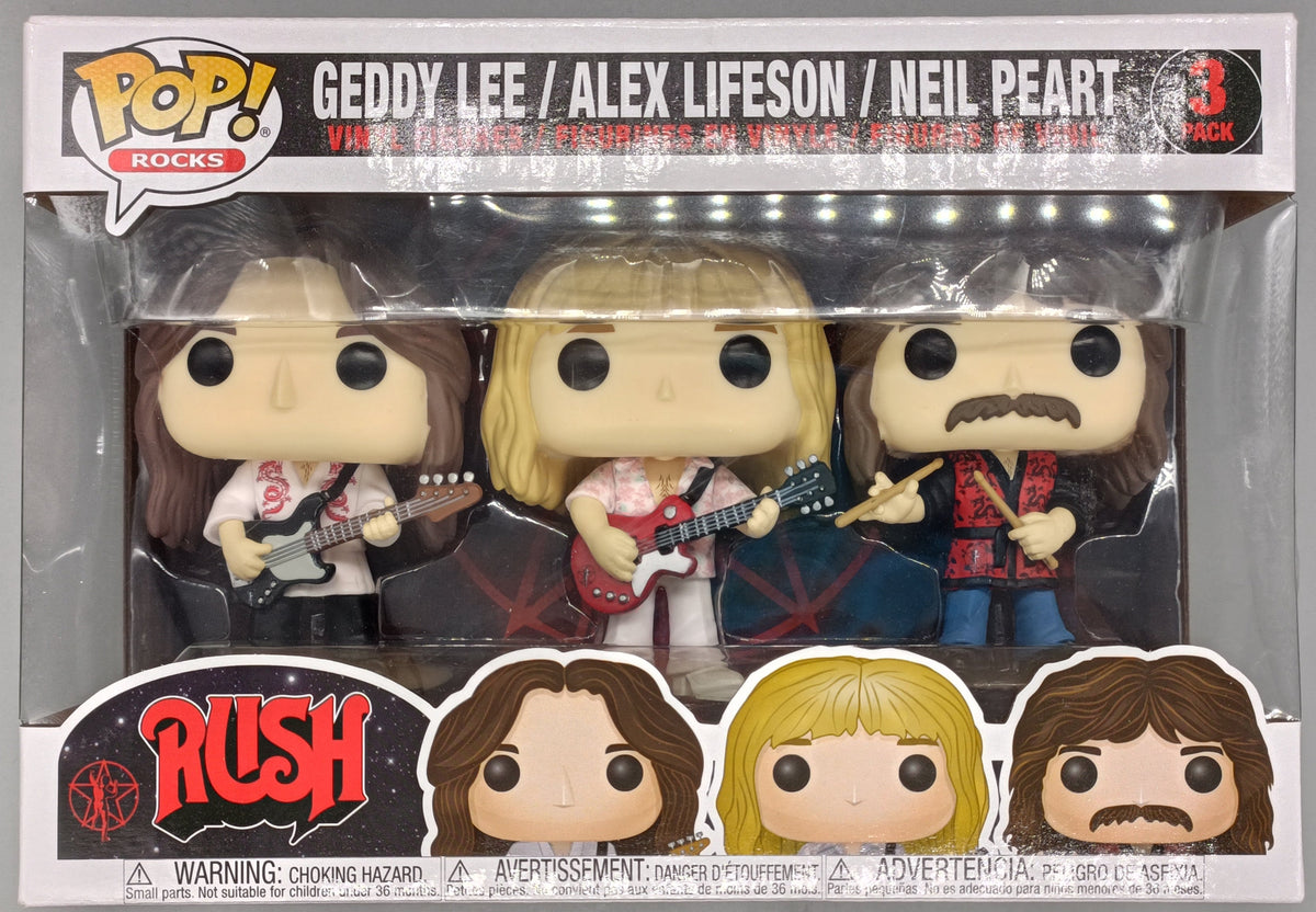 [3 Pack] Geddy Lee / Alex Lifeson / Neil Peart Rocks - RUSH Box Damaged Funko POP Funko