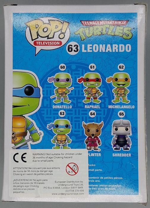 63 Leonardo - Teenage Mutant Ninja Turtles - Box Damaged Funko POP