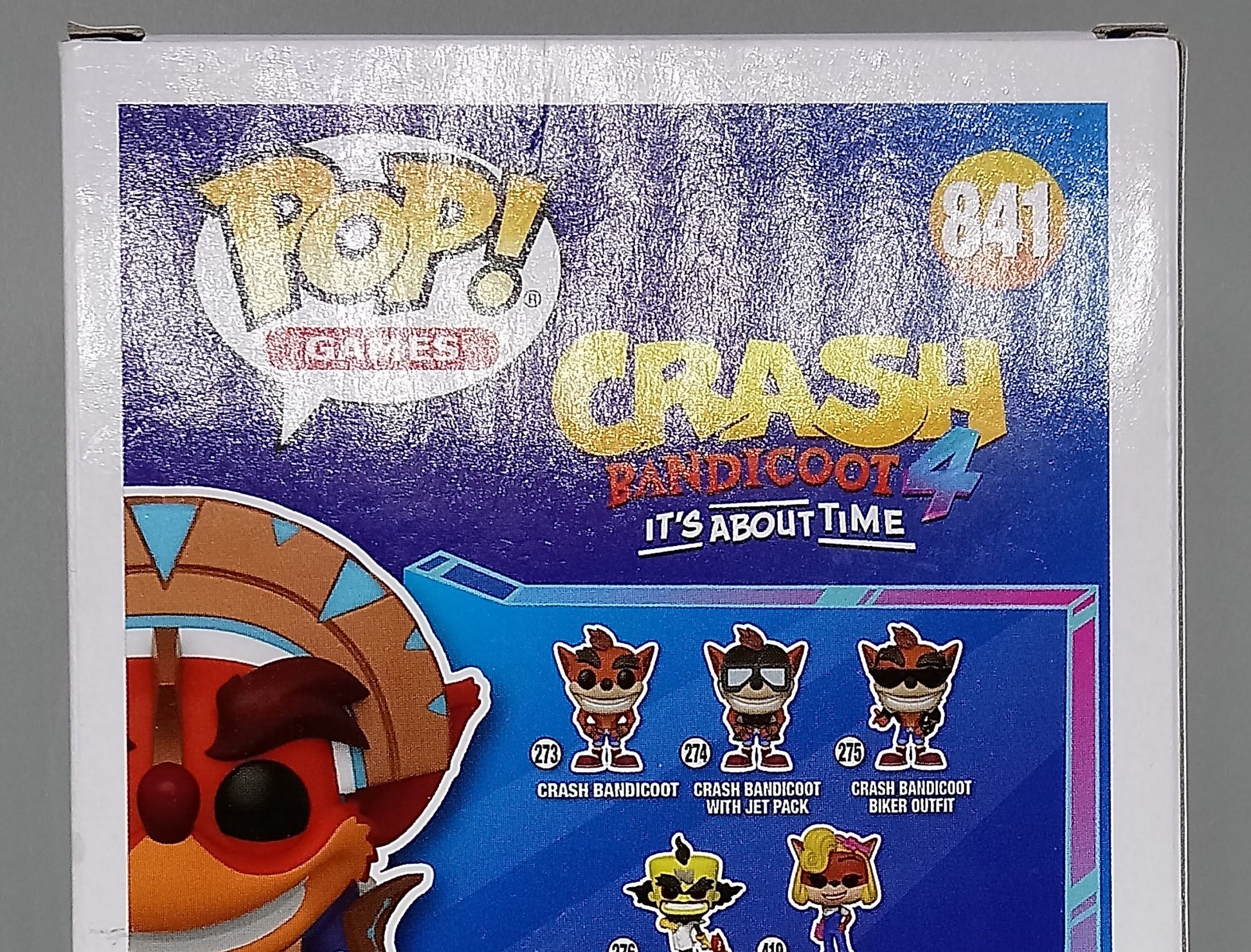 841 Crash Bandicoot (in Mask Armor) - 2021 Con Funko POP (Box Damage)