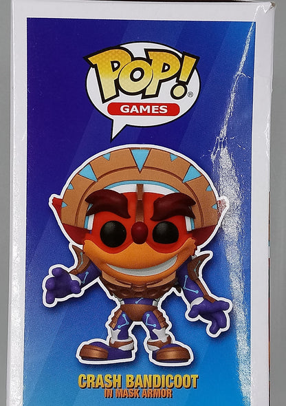 841 Crash Bandicoot (in Mask Armor) - 2021 Con Funko POP (Box Damage)