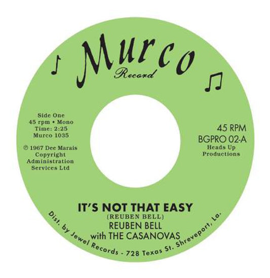 Reuben Bell With The Casanovas - ItS Not That Easy - Soul/Funk - 7