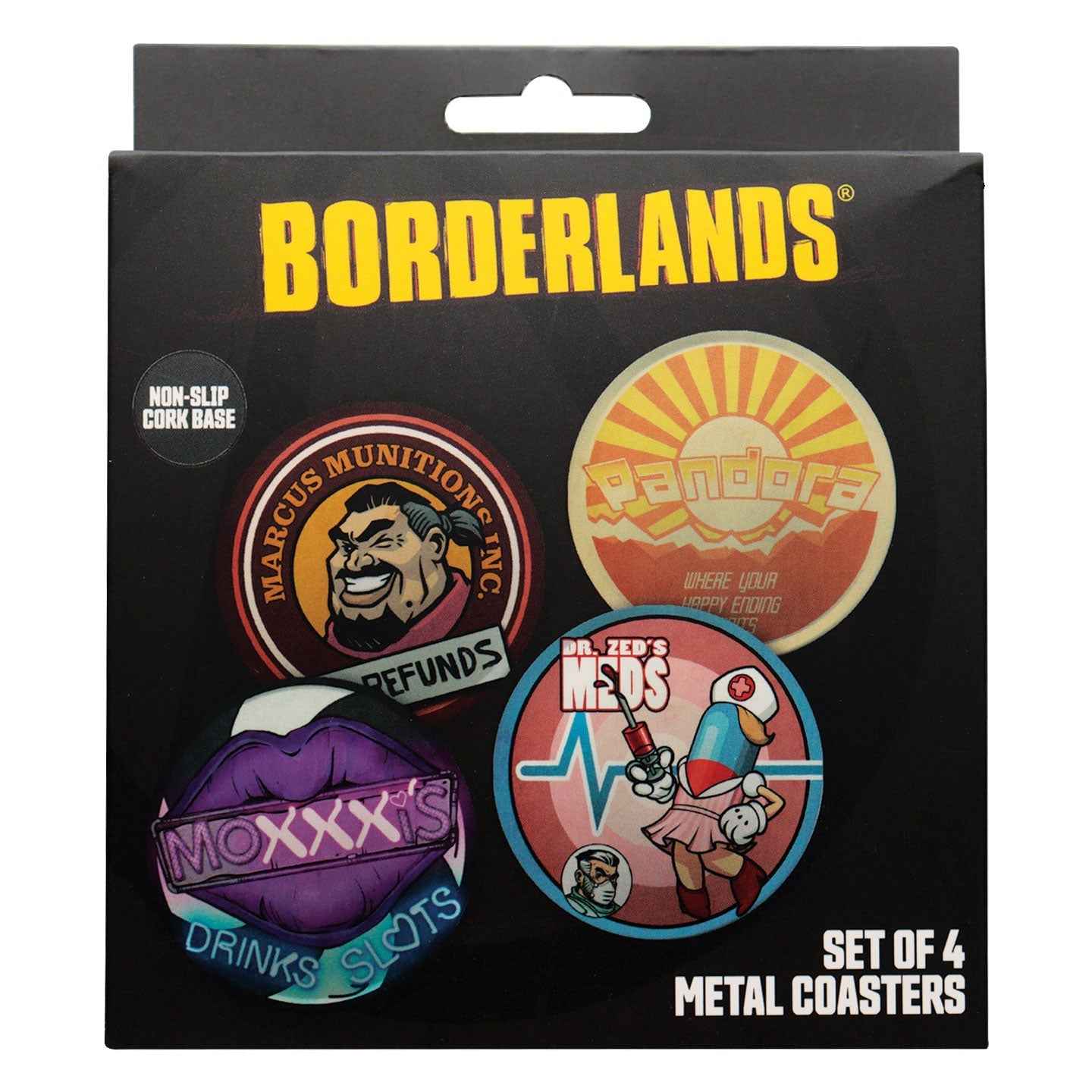 Borderlands Set of 4 Printed Metal Coasters