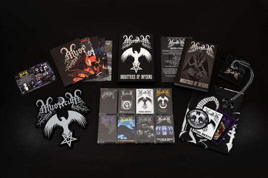 Mysticum - Industries Of Inferno (8 Cassette Box Set W/ Book, Flag, Patches, Backpatch, Posters & Pendant) - Black Metal - MC