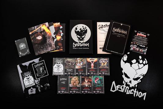 Destruction - Trapped In Lunatic Possession (9 Cassette Box Set W/ Book, Flag, Patches, Backpatch, Posters & Metal Pin) - Thrash Metal - MC