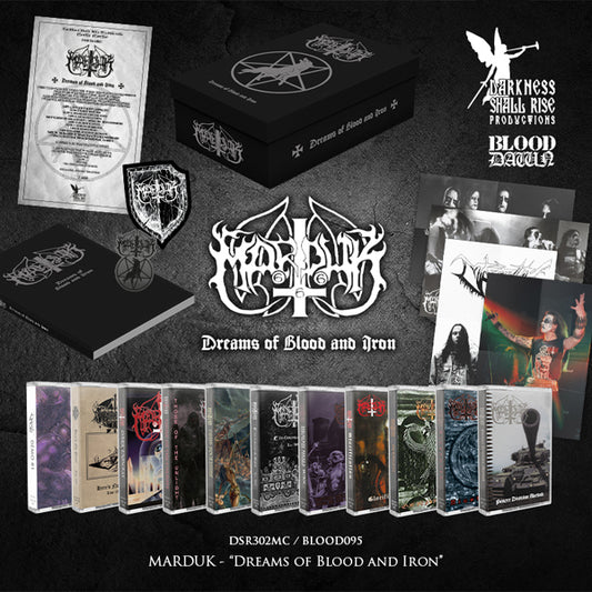 Marduk - Dreams Of Blood And Iron (11-Tape Box, Book, Patch, Pin + 4 Posters) - Black Metal - MC