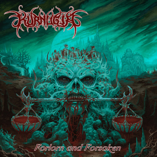 Kurnugia - Forlorn And Forsaken (Electric Blue W/ Heavy Oxblood Splatter Vinyl W/ Poster) - Death Metal - LP