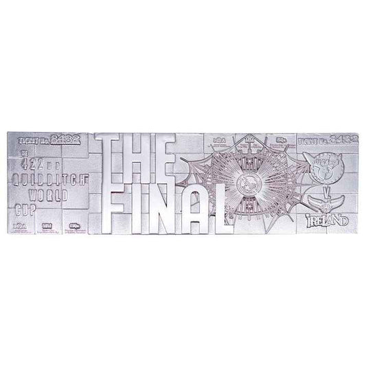 Harry Potter Limited Edition .999 Silver Plated Replica Quidditch World Cup Ticket