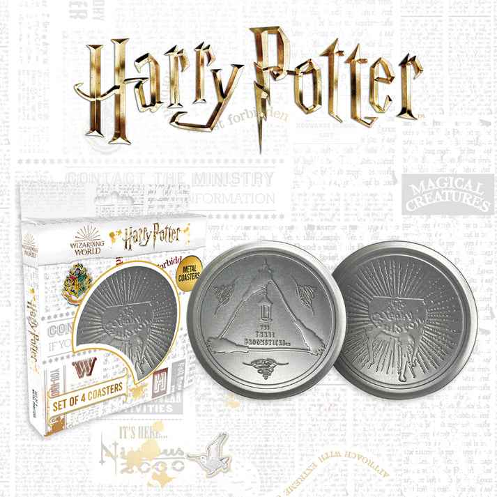Harry Potter Set of 4 Embossed Metal Coasters