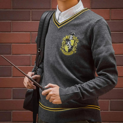 Harry Potter [Wizarding World] Hufflepuff Soft-Touch Knitted V-Neck Sweater - Size Large [New]