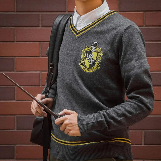 Harry Potter [Wizarding World] Hufflepuff Soft-Touch Knitted V-Neck Sweater - Size X-Large [New]