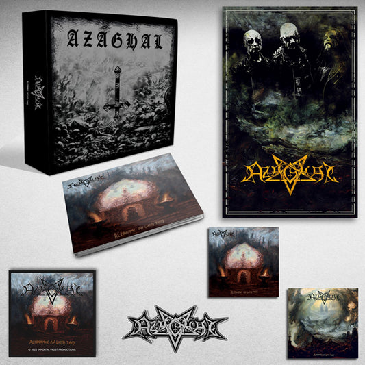 Azaghal - Alttarimme On Luista Tehty (Digipack +24 Page Booklet & Poster With Exclusive Merch:Flag, Crest Metal Logo Pin, Woven Patch & 2 Album Cover Stickers) - Black Metal - CDB