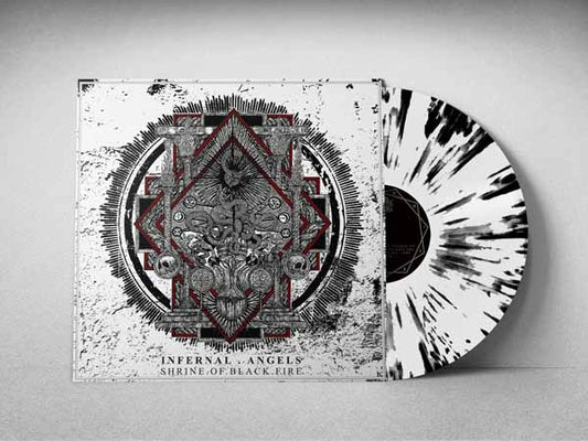 Infernal Angels - Shrine Of Black Fire (Opaque White / Black Splatter Vinyl) - Black Metal - LP