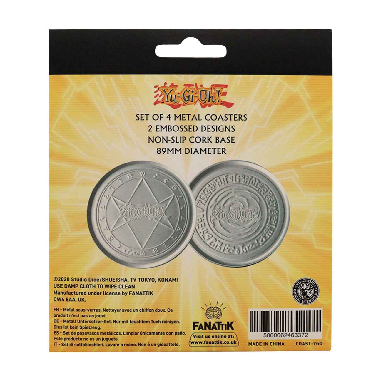 Yu-Gi-Oh! Set of 4 Embossed Metal Coasters
