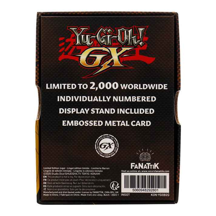 Yu-Gi-Oh! GX Elemental Hero Avian 24K Gold Plated Ingot