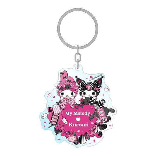 Hello Kitty: My Melody Kuromi Pink And Black Party Keyring - Sakami