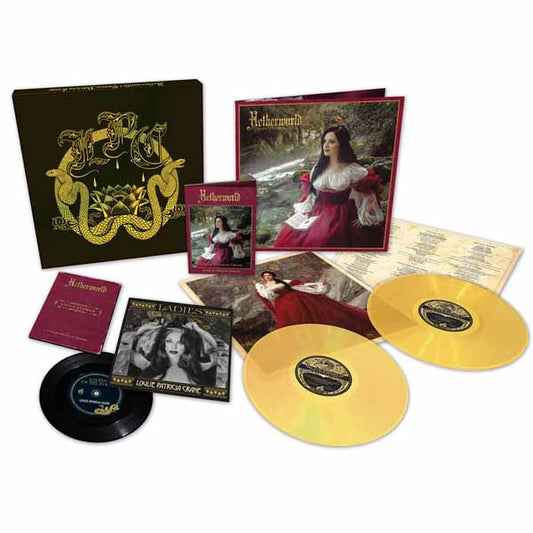 Louise Patricia Crane - Netherworld (Textured Box With Gold Hot Foil Embossing /Celestial Dust Trans Gold Vinyl, Cd, Dvd,7) - Rock - LPB
