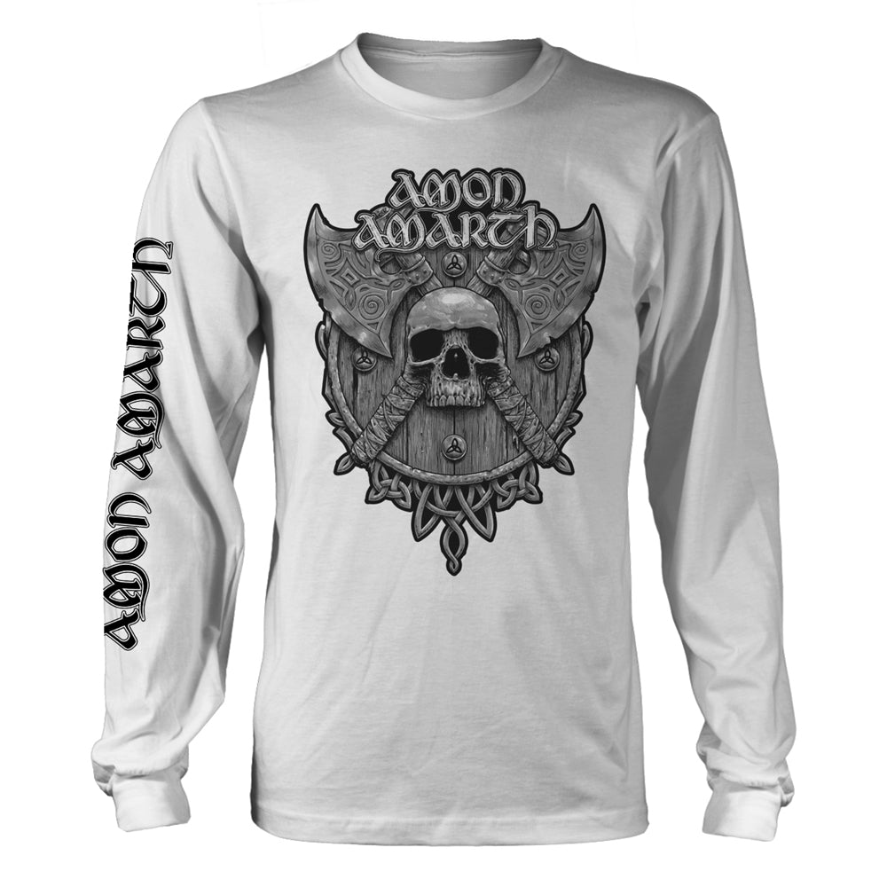 Amon Amarth - Grey Skull (White) - Death Metal - LS