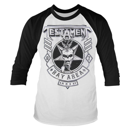 Testament - Bay Area 87 (White) Europe 2020 Tour - Thrash Metal - LSB - Long Sleeved Baseball Shirt Small