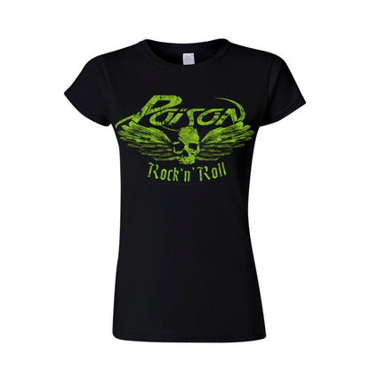 Poison - Flying Skull - Rock - GTS - T-Shirt, Girlie Womens: 14