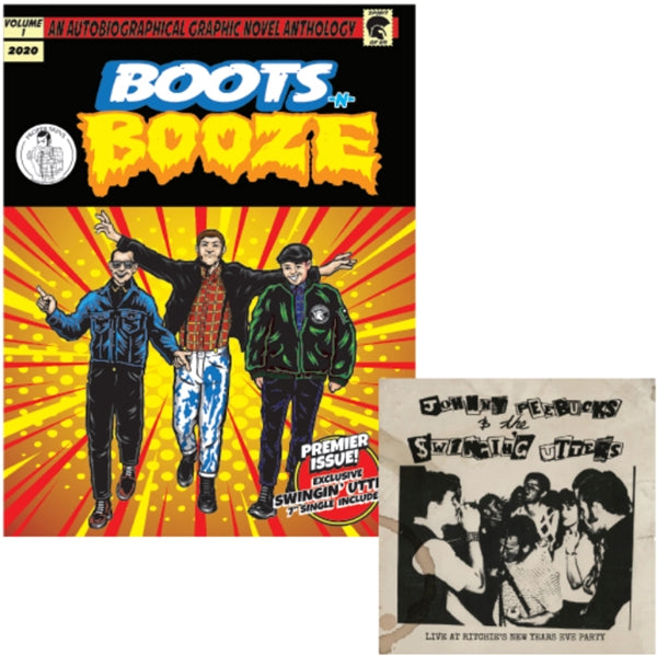 Boots-N-Booze - Comic With Swingin Utters 7 Inch (Beer Vinyl) - Punk - BK