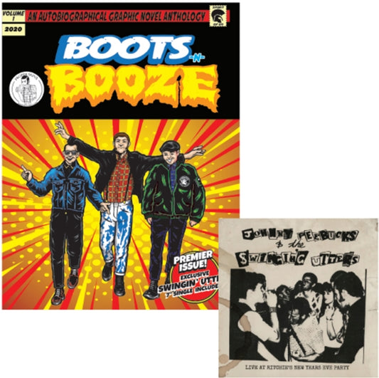 Boots-N-Booze - Comic With Swingin Utters 7 Inch (Beer Vinyl) - Punk - BK