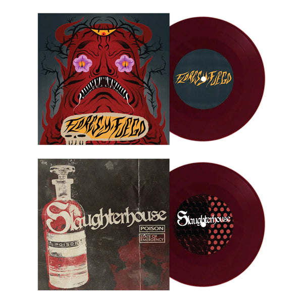 Flores Y Fuego / Slaughterhouse - Flores Y Fuego / Slaughterhouse Split 7" (Oxblood Vinyl) - Punk - 7
