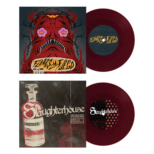 Flores Y Fuego / Slaughterhouse - Flores Y Fuego / Slaughterhouse Split 7" (Oxblood Vinyl) - Punk - 7
