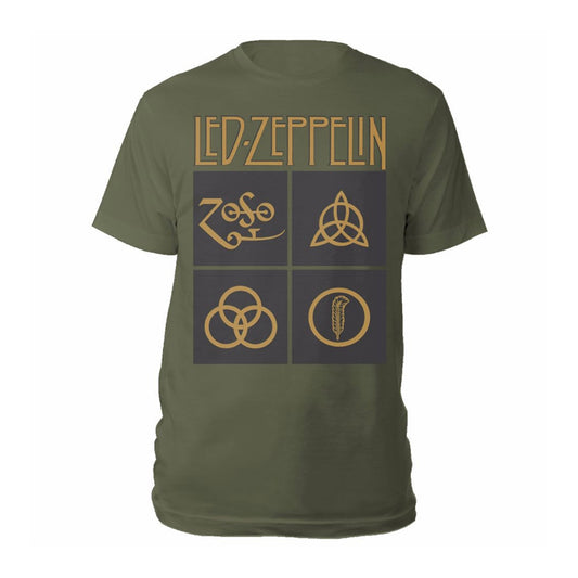Led Zeppelin - Gold Symbols & Black Squares - Rock - TS