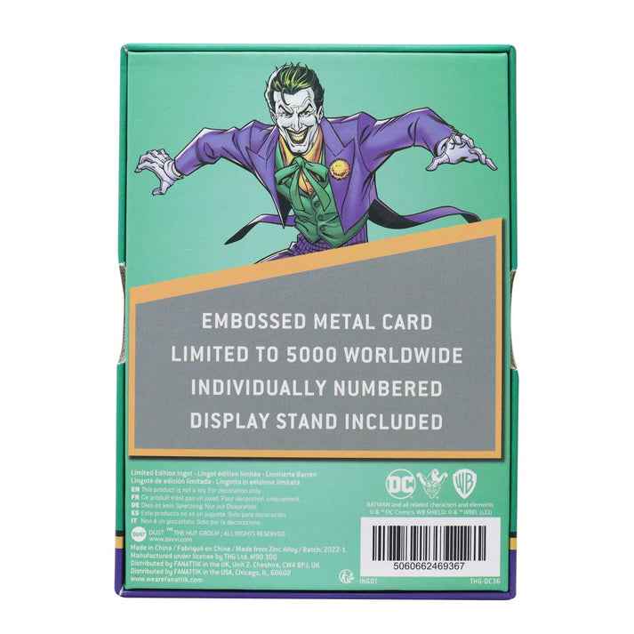DC Comics The Joker Playing Card Limited Edition Ingot