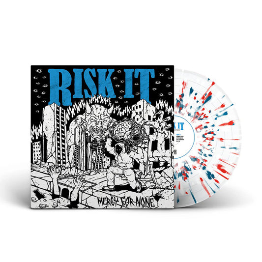 Risk It - Mercy For None (Clear W/ Blue, Red, And White Splatter Vinyl) - Hardcore - LP