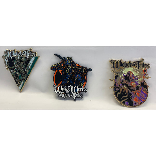 Jon Schaffer (Iced Earth / Demons & Wizards) - Wicked Words And Epic Tales Enamel Pin Set (3 Pieces) - Metal - BDGE