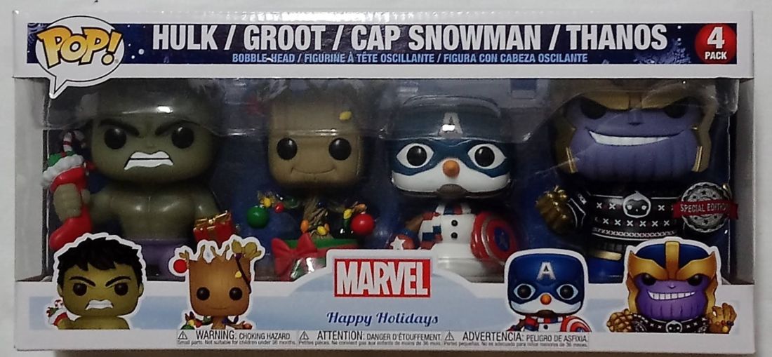 [4 Pack] Hulk / Groot / Cap Snowman / Thanos Marvel Holidays Funko POP Funko
