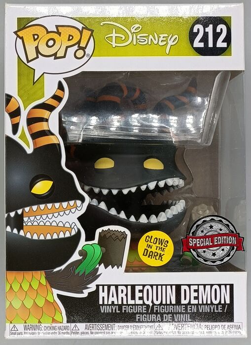 212 Harlequin Demon - Glow - Disney Nightmare Before Christmas - Box Damaged Funko POP