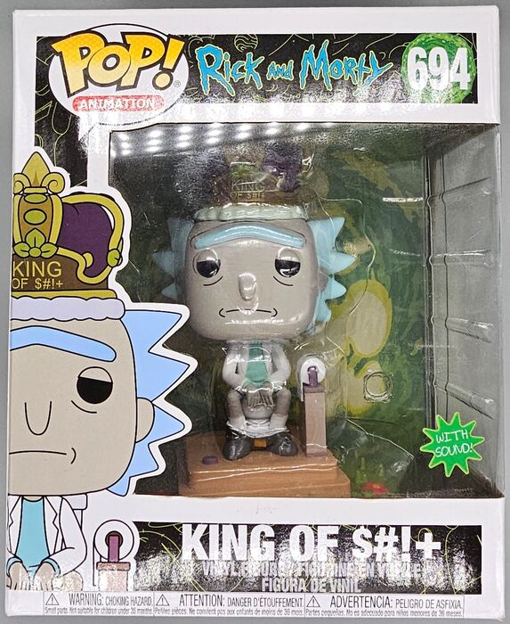 694 King of $+ (with Sound) - Deluxe - Rick and Morty - Box Damaged Funko POP Funko