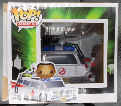 04 Ecto-1 (with Winston Zeddemore) Rides Ghostbuster Box Damaged Funko POP