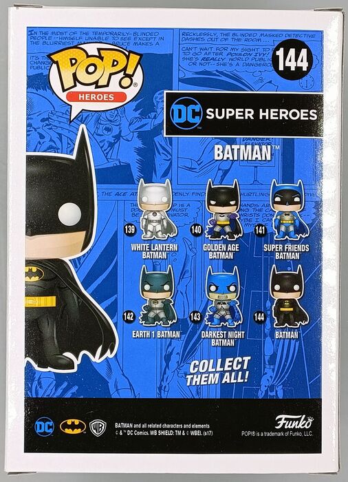 144 Batman (Black) Chrome - DC - 2017 Con Exc Funko POP