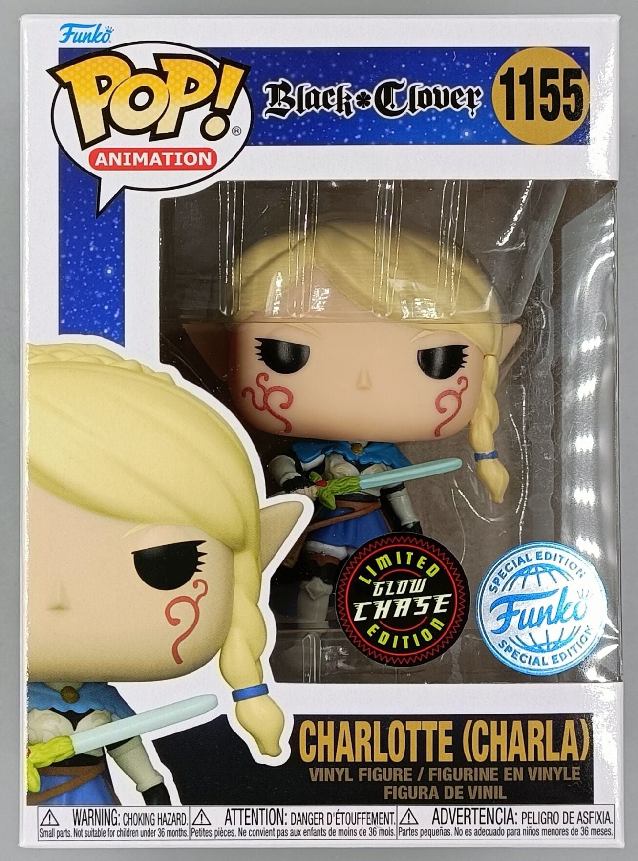 1155 Charlotte (w/o Helmet) Glow Chase - Black Clover - New Funko POP