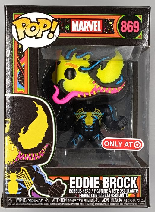 869 Eddie Brock (Venom Blacklight) - Marvel Box Damaged Funko POP Funko